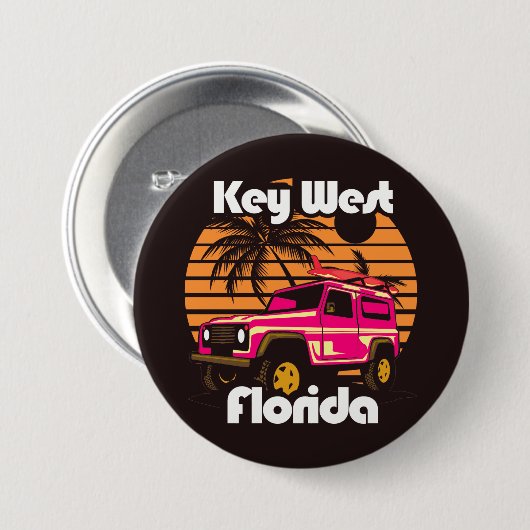 Key West Florida Ronde Button 7,6 Cm (Voorkant /achterkant)