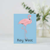 Key West Florida Roze Flamingo Briefkaart (Staand voorkant)
