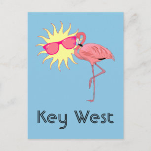 Key West Florida Roze Flamingo Humor Briefkaart