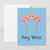 Key West Florida Roze Flamingo Koppel Briefkaart (Voorkant / Achterkant)