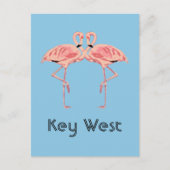 Key West Florida Roze Flamingo Koppel Briefkaart (Voorkant)