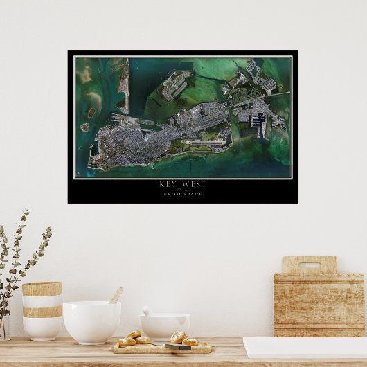 Key West Florida Satellite Poster Map (Keuken)