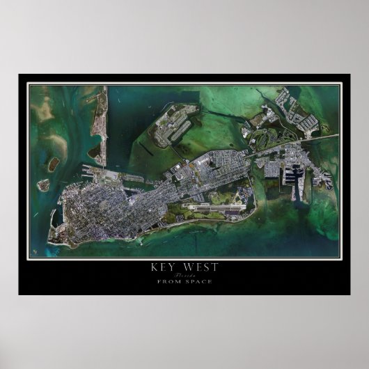 Key West Florida Satellite Poster Map (Voorkant)