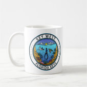 Key West Florida Scuba Retro Embleem Koffiemok (Links)