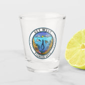 Key West Florida Scuba Retro Embleem Shot Glas (Voorkant)