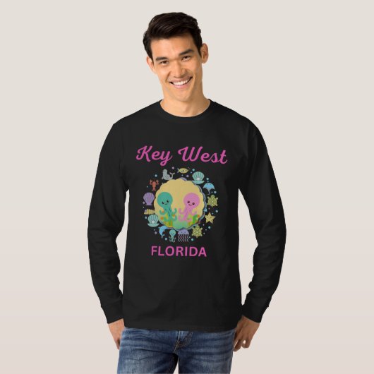 Key West Florida Sea Animals T-shirt (Voorkant volledig)
