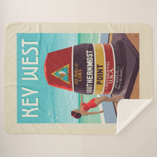 Key West | Florida Sherpa Deken (Voorkant (horizontaal))
