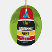 Key West Florida Southernmost Point Marker Keramisch Ornament (Rechts)