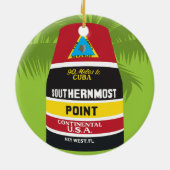 Key West Florida Southernmost Point Marker Keramisch Ornament (Achterkant)