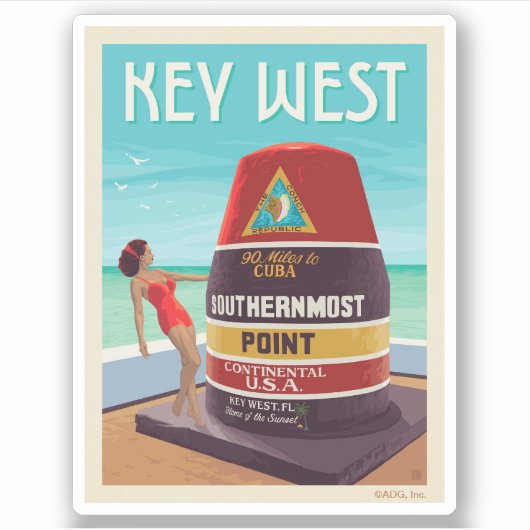 Key West | Florida Sticker (Voorkant)