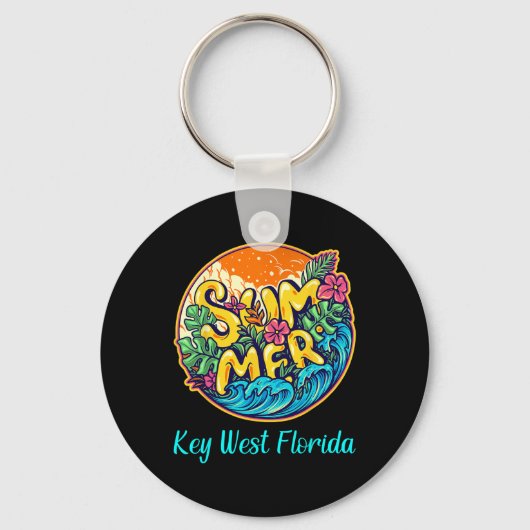 Key West Florida Summer Zee Vacation Beaches Sun S Sleutelhanger (Voorkant)