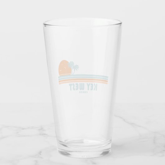 Key West Florida Sun Palm Trees Glas (Achterkant)