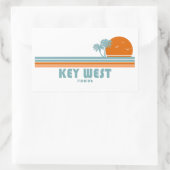 Key West Florida Sun Palm Trees Rechthoekige Sticker (Tas)