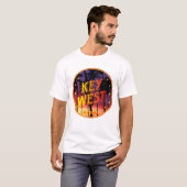 Key West, Florida sunset and palmtree T-shirt (Voorkant volledig)