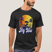 Key West Florida Sunset Beach Retro Premium T-shirt (Voorkant)
