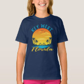 Key West Florida Sunset Retro Vacation T-shirt (Voorkant)