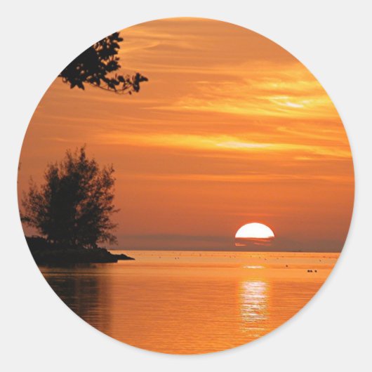 Key West, Florida sunset Ronde Sticker (Voorkant)