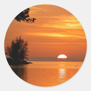 Key West, Florida sunset Ronde Sticker