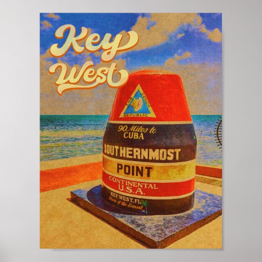 key west Florida Sunset Vacation Souvenirs  Poster (Voorkant)