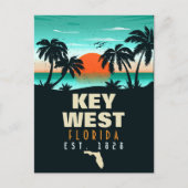 Key west Florida Sunset Vakantie Souvenirs 80s Briefkaart (Voorkant)