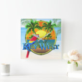 Key West Florida Sunset Vierkante Klok (Huis)