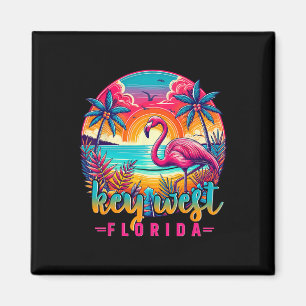 Key West Florida T-shirt Flamingo Tropisch Strand Magneet