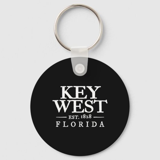Key West Florida Throwback Letter Jongens Meisjes Sleutelhanger (Voorkant)