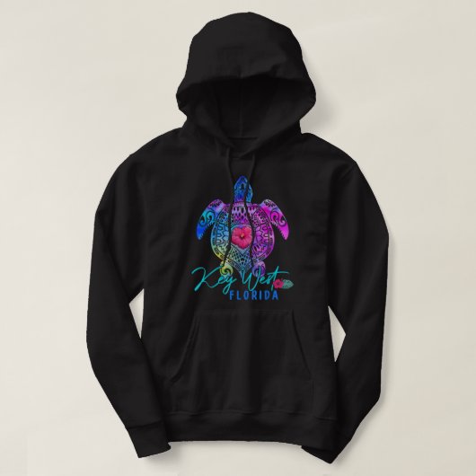 Key West Florida Tie Dye Zee Turtle Vacation 2022 Hoodie (Design voorkant)