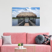 Key West Florida Tiki Hut Verpakt Canvas Fotokunst (Insitu (Woonkamer))