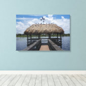Key West Florida Tiki Hut Verpakt Canvas Fotokunst (Insitu (Houten vloer))