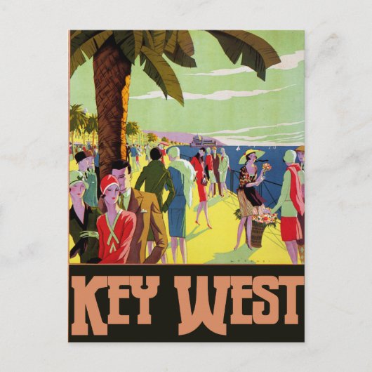 Key West Florida Travel Artwork Feestdagenkaart (Voorkant)
