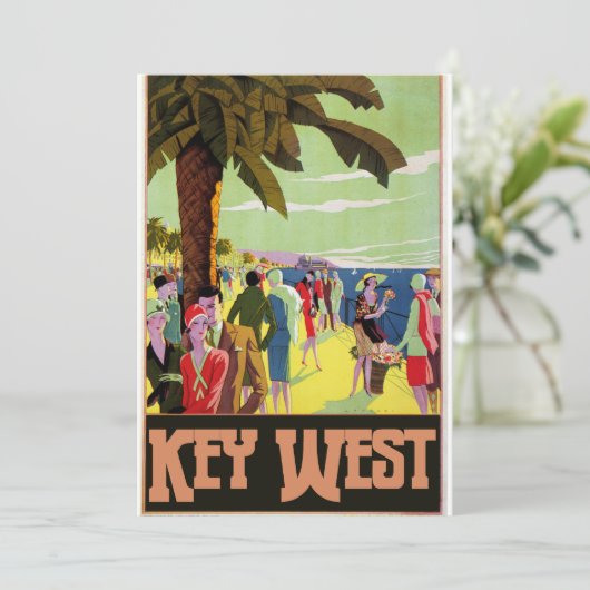 Key West Florida Travel  Artwork Kaart (Staand voorkant)