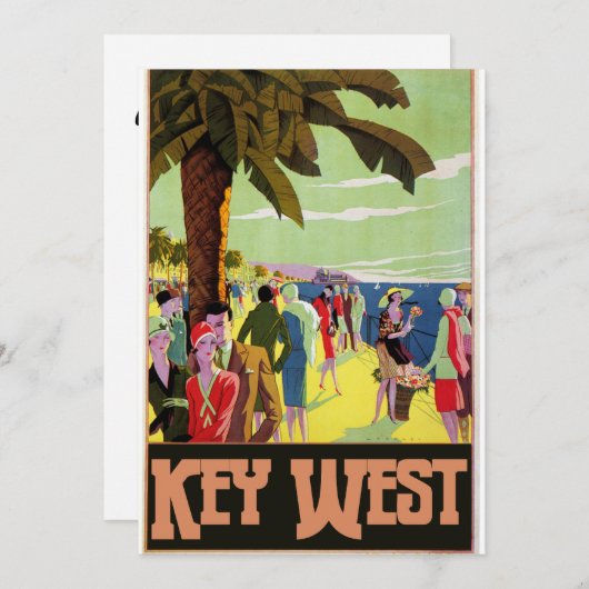 Key West Florida Travel  Artwork Kaart (Voorkant / Achterkant)