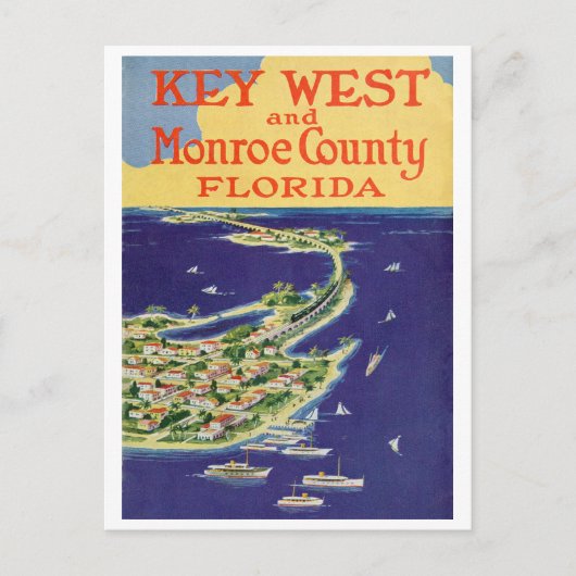  Key West Florida Travel en illustratie Briefkaart (Voorkant)