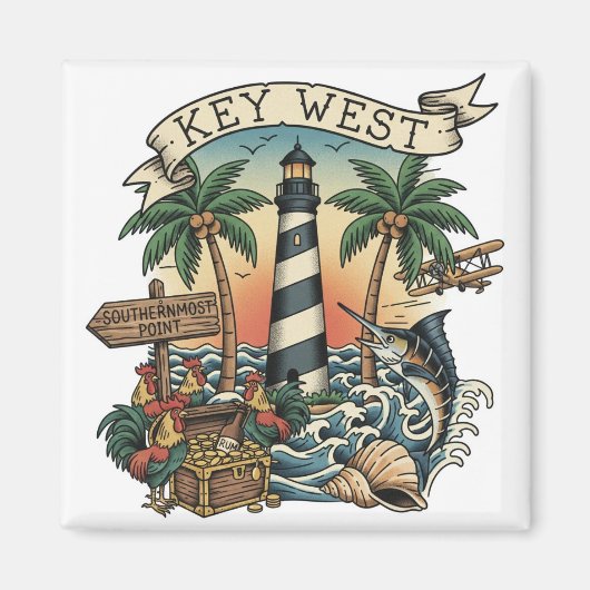 Key West Florida Travel Magneet (Voorkant)