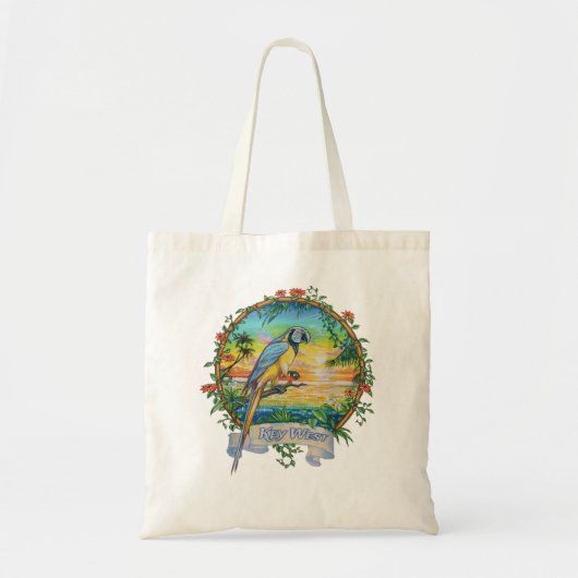 Key West, Florida Tropical Sunset Beach Pa Tote Bag (Voorkant)