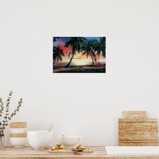 Key West Florida Tropical Sunset Poster (Keuken)