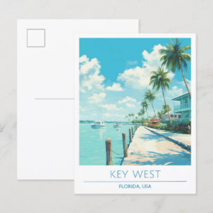 Key West Florida USA Art Vintage Travel Briefkaart