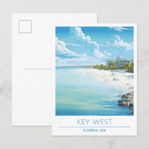 Key West Florida USA Art Vintage Travel Briefkaart