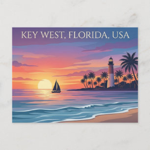 Key West Florida USA Zonsondergang Reisansichtkaar Briefkaart