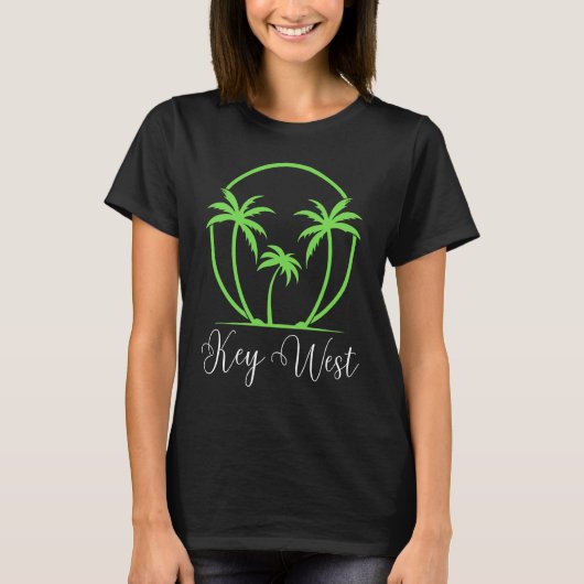 Key West Florida Vacation Beach Tropical Palm Tree T-shirt (Voorkant)