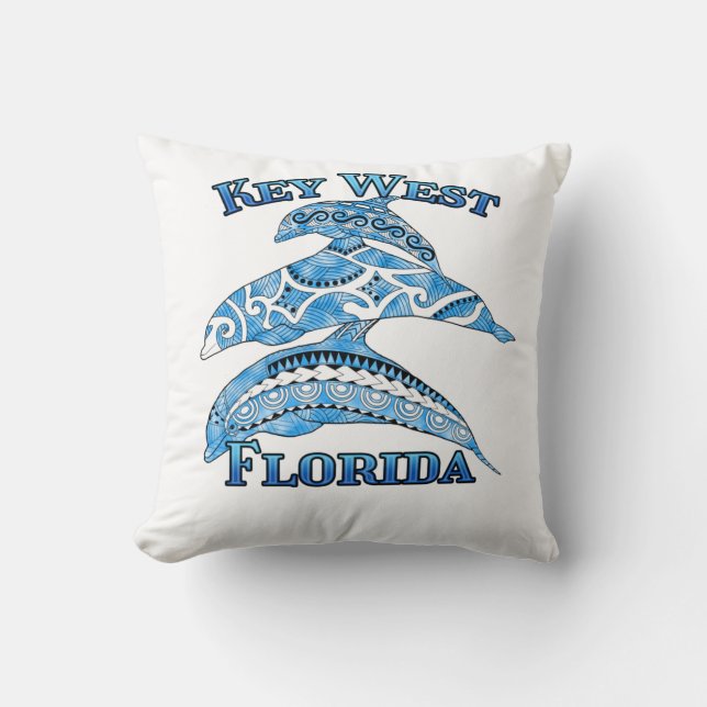 Key West Florida Vacation Tribal Dolphins Kussen (Voorkant)