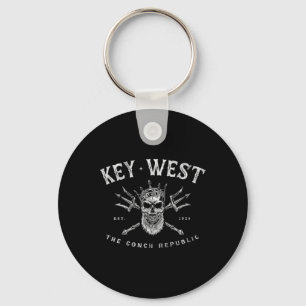 Key West Florida Vintage Poseidon Conch Republiek Sleutelhanger