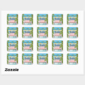 Key West, Florida vintage poster Vierkante Sticker (Vel)