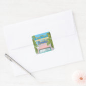 Key West, Florida vintage poster Vierkante Sticker (Envelop)