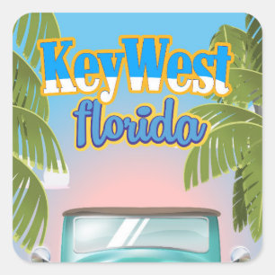 Key West, Florida vintage poster Vierkante Sticker