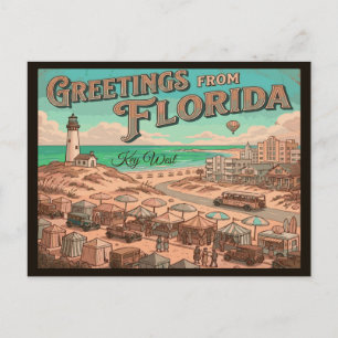 Key West Florida Vintage Reis 1960s Briefkaart