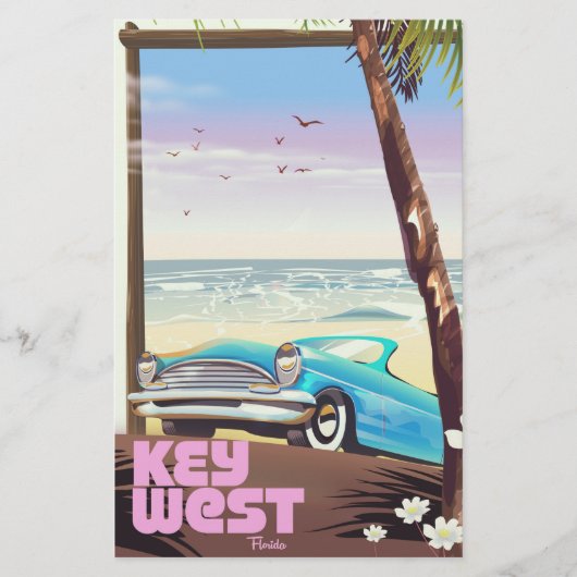 Key West Florida vintage reisposter Briefpapier (Voorkant)