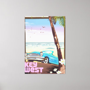 Key West Florida vintage reisposter Canvas Afdruk