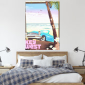 Key West Florida vintage reisposter Canvas Afdruk (Insitu (Slaapkamer))